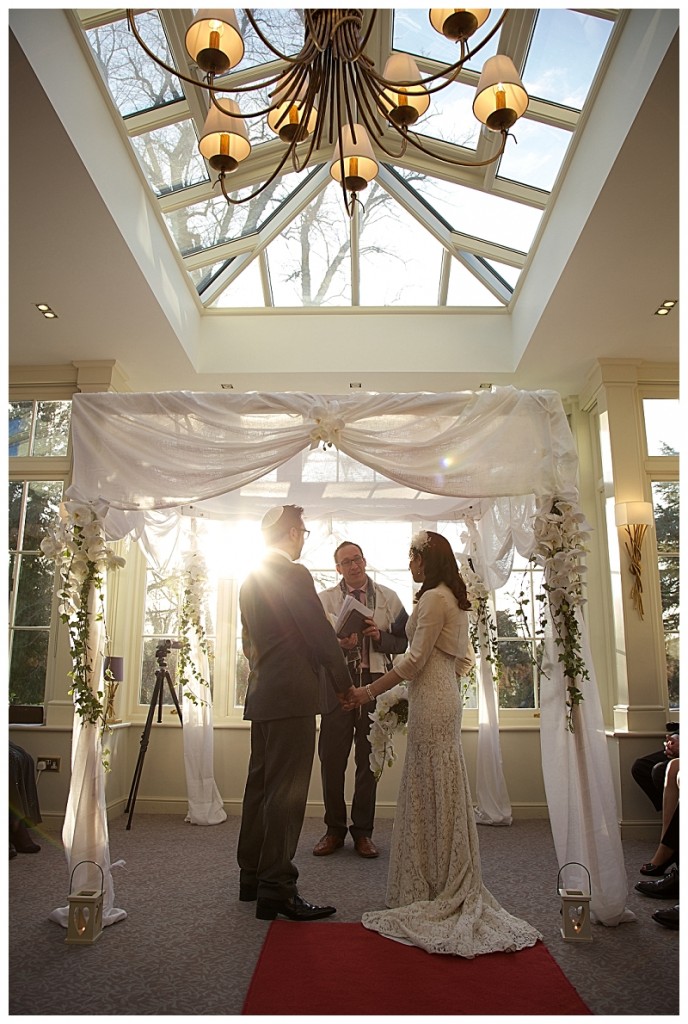 A jewish couple taking their vows