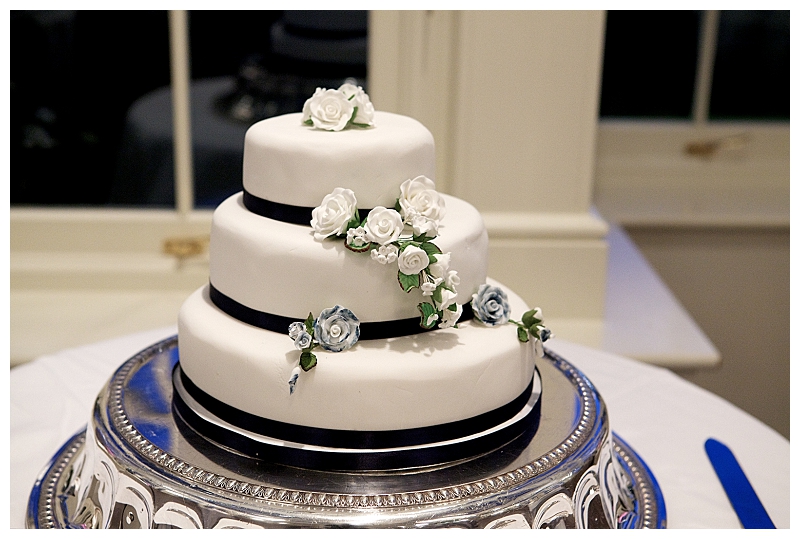 Black and white wedding cake