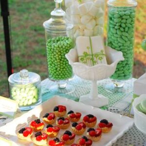 Rustic ~ Pea Green Wedding Dessert Table INspiration