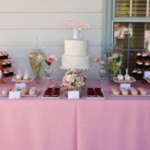 Rustic Pink Wedding Dessert Table INspiration