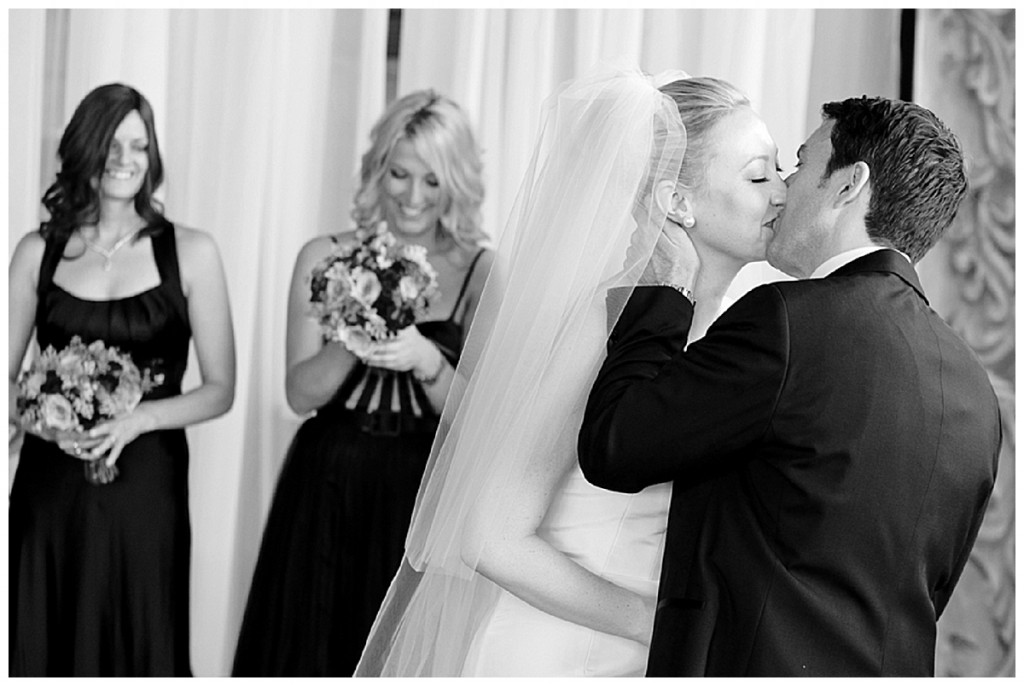 A black, white & ivory elegant winter wedding