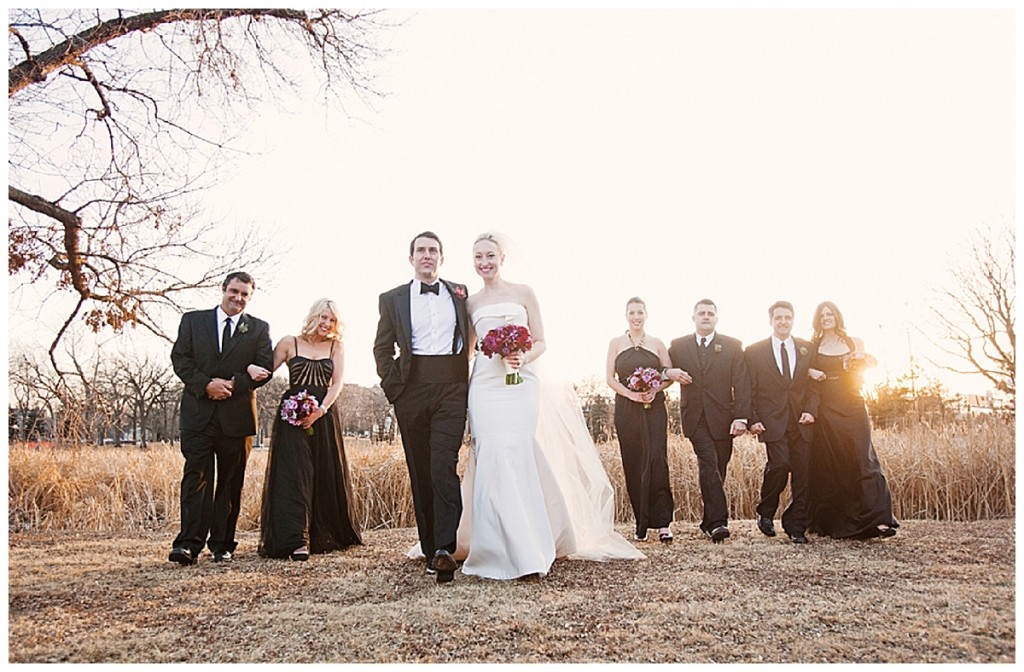 A black, white & ivory elegant winter wedding