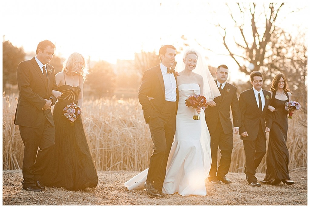 A black, white & ivory elegant winter wedding