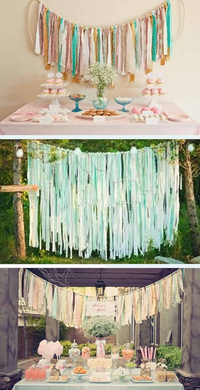 DIYwedding  fabric strips ~ backdrop1