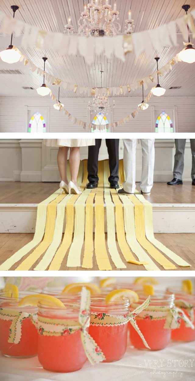 DIY wedding fabric strips ~ ideas