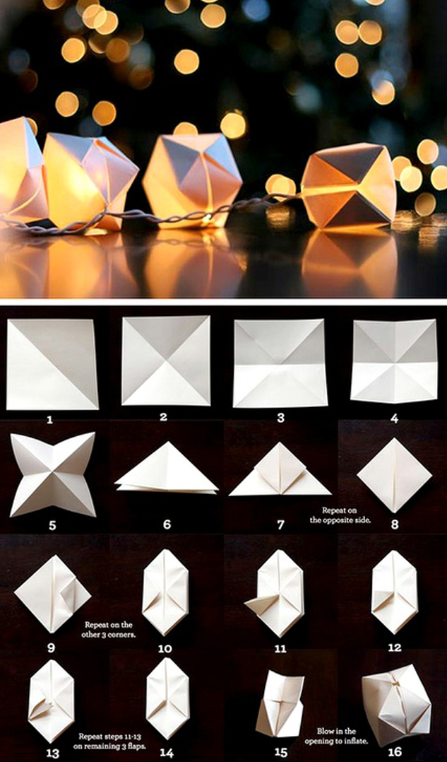 Origami inspired lantern {light} instructions ~ wedding ideas