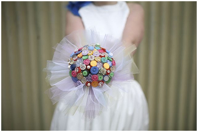 Beaubuttons button bouquets ~ Rainbow button bouquet 