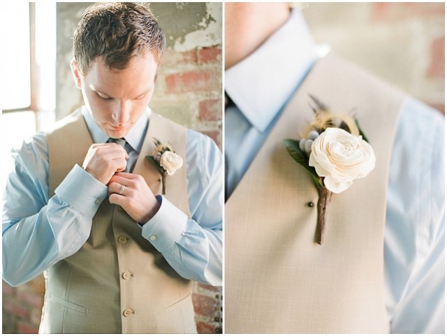 A small and intimate loft wedding with pretty black accents