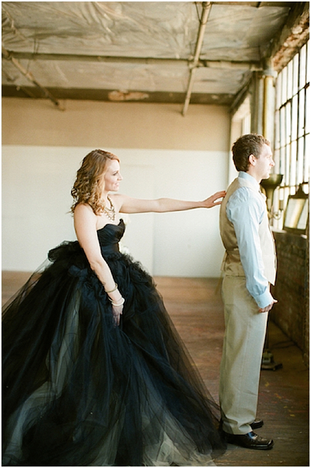 small and intimate: loft wedding | pretty black accents