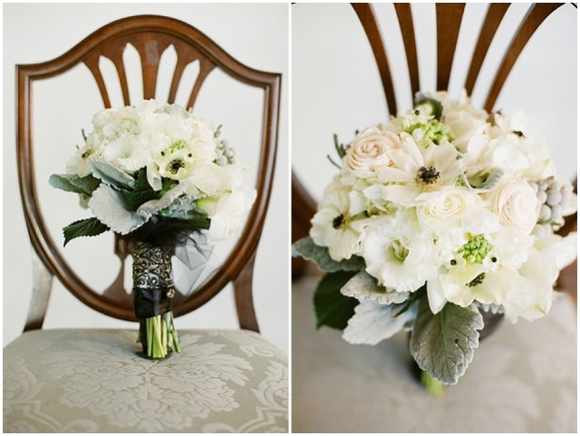 A small and intimate loft wedding with pretty black accents