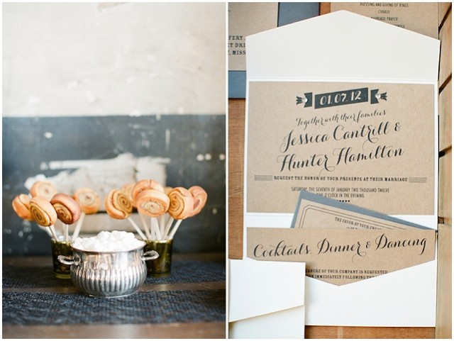 A small and intimate loft wedding with pretty black accents