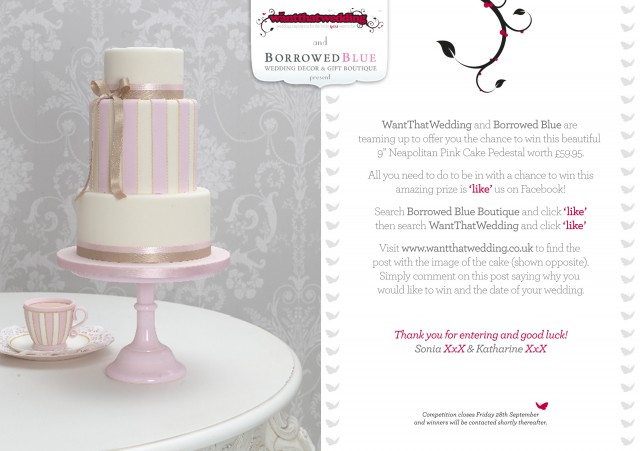 WIN a beautiful pink neapolitan cake stand