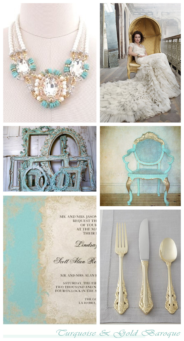 Baroque turquoise and gold ~ wedding inspiration