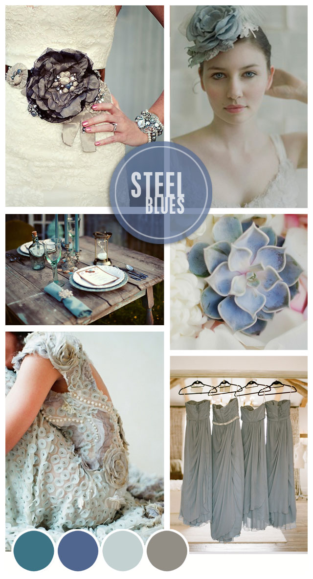 Steel Blues Wedding Inspiration | Mood Board