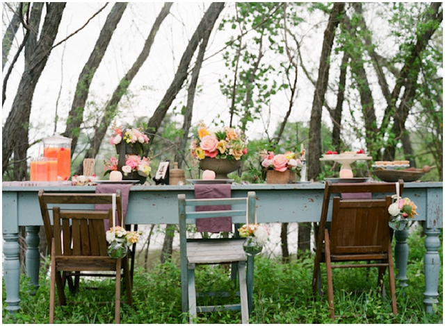 An Outdoors, Country Styled Bridal Shoot with Pretty Peach, Pink & Yellow