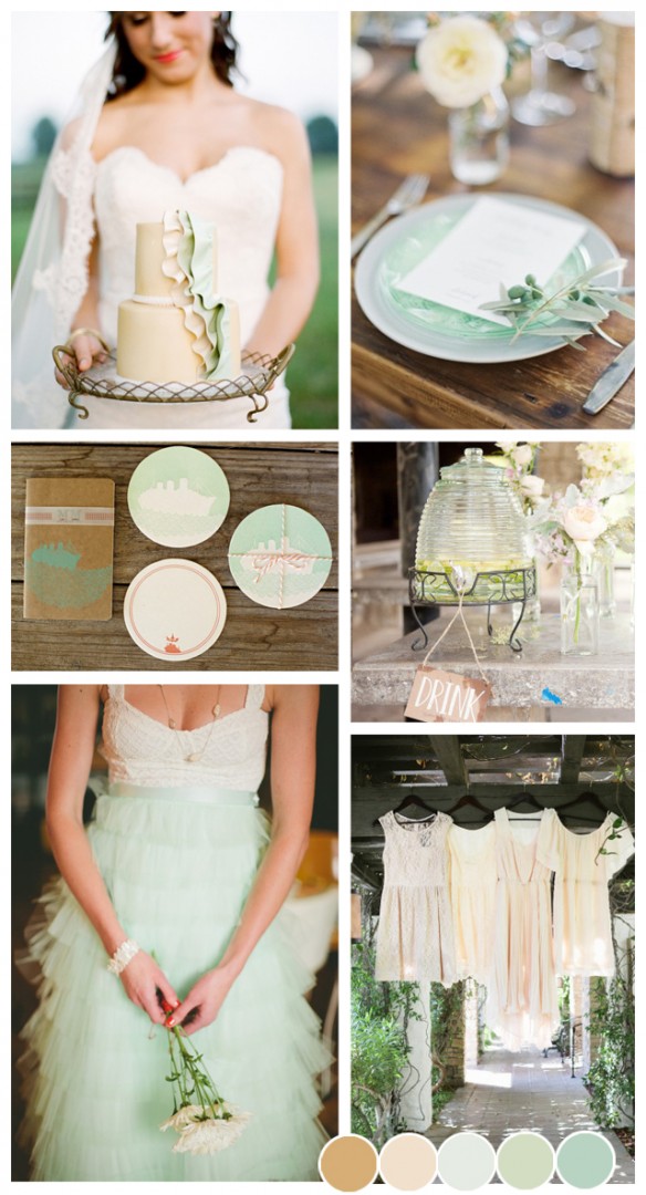 Pale Mint Nude Rustic Wedding Inspiration Want That Wedding A