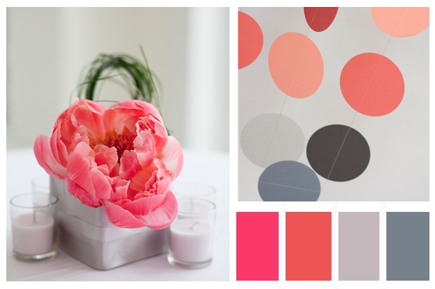 A Week (or two) Of Want That Wedding Coral Pink & Peach & Grey