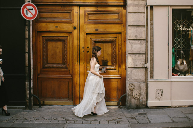 french elopement wedding street photography