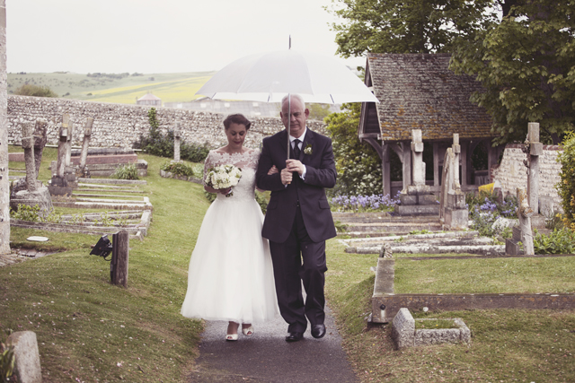 50s style lace wedding dress