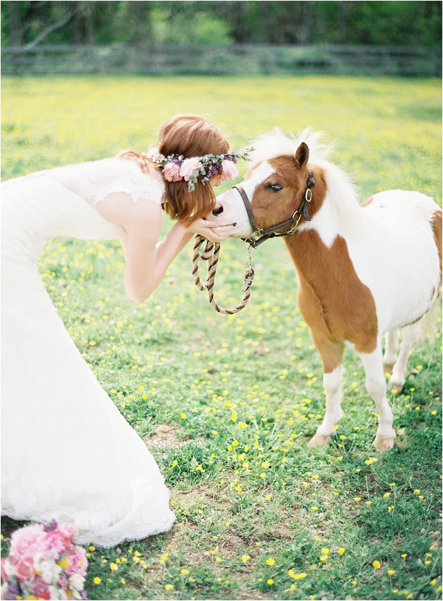 bride and shetland pony