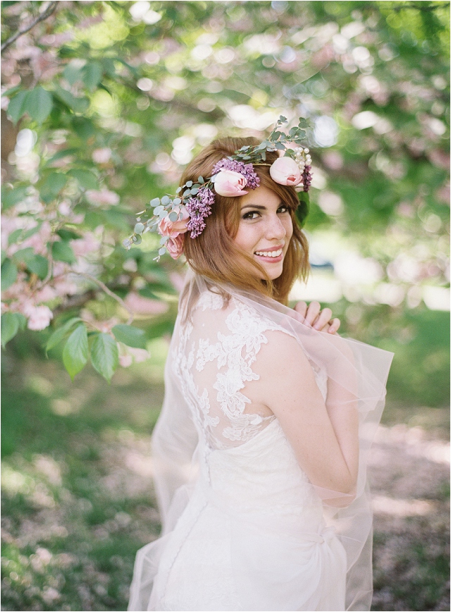 sarah nouri bride with flower crown