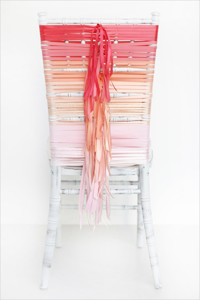 Ombre ribbon chiavari wedding chair