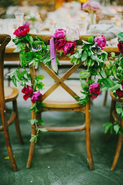 Statement floral wedding chairs
