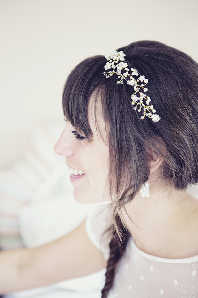 Pretty bride with fishtail braids