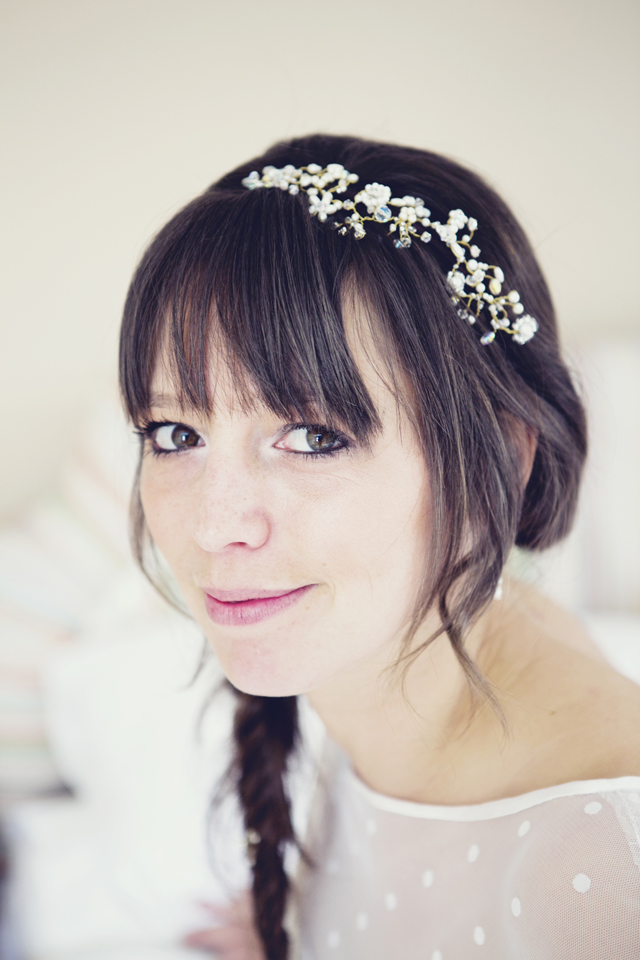 Pretty bride with fishtail braids