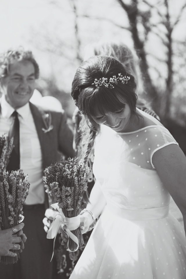 Polka dot wedding dress