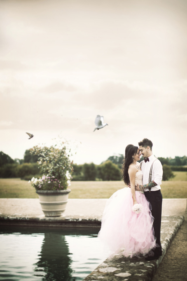 An Alternative, Pink, Black & White Bridal Shoot With Smokin' Hot Couple