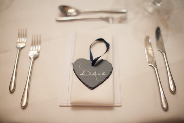 Heart Shape Slate Wedding Favour 8cm Hanging Place Table Setting Name Tag Label 