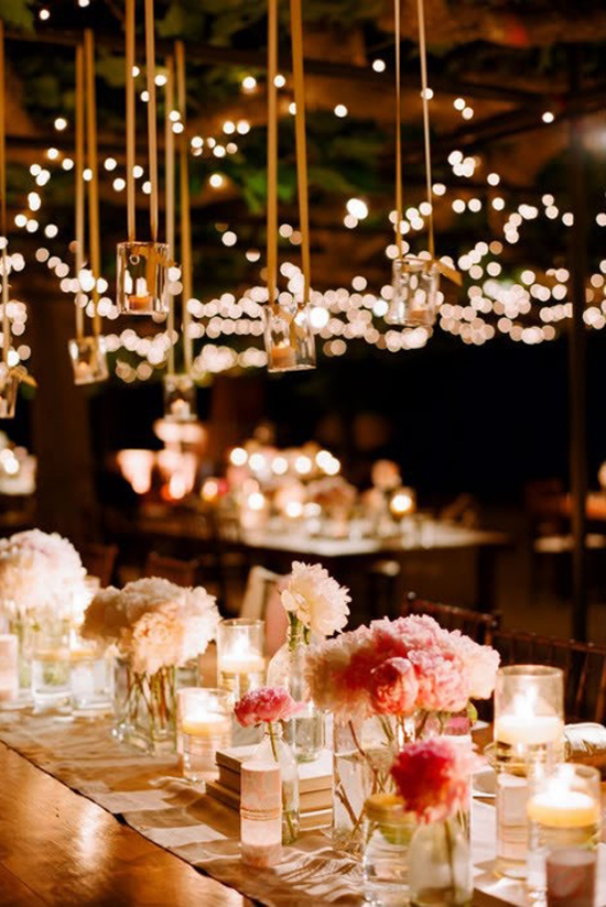 wedding reception ideas: hanging decor