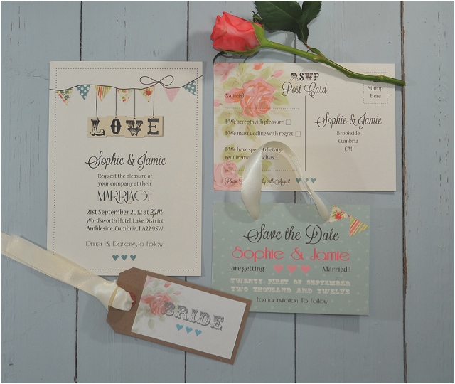 PaperGrace - Country bunting wedding stationery
