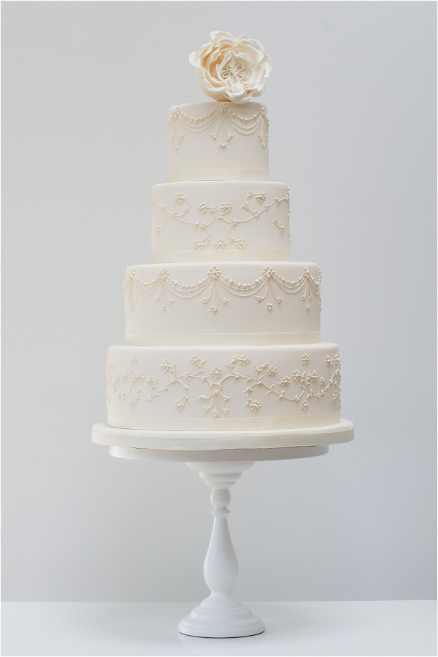 Piped Embroidery wedding cake - Exclusive To Harrods | Wedding Cakes From Talented Rosalind Miller