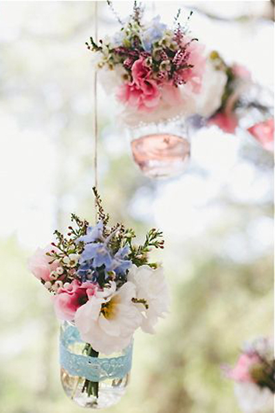 hanging floral jars