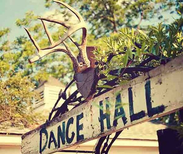 rustic dance hall signage