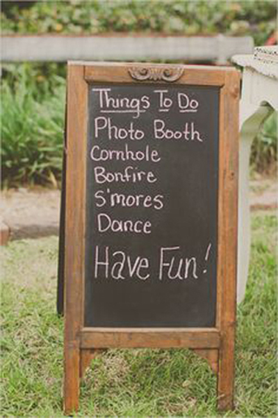 things to do wedding signage