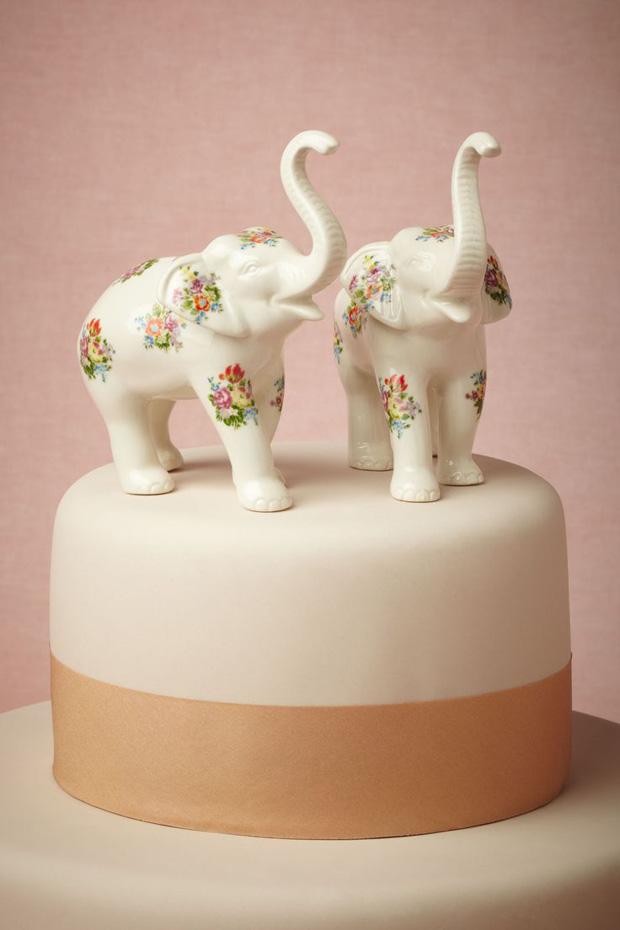 Floral Elephant Cake Toppers