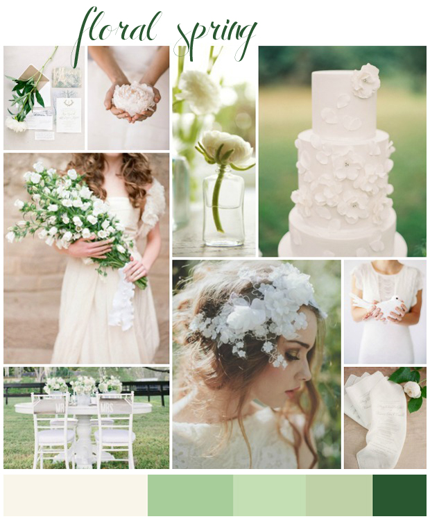 Floral Spring | Wedding Inspiration: White & Green