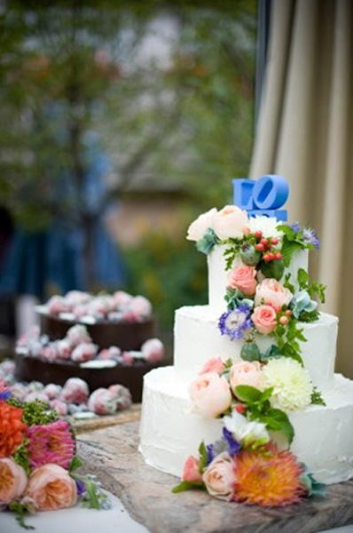 LOVE and flower cake topper