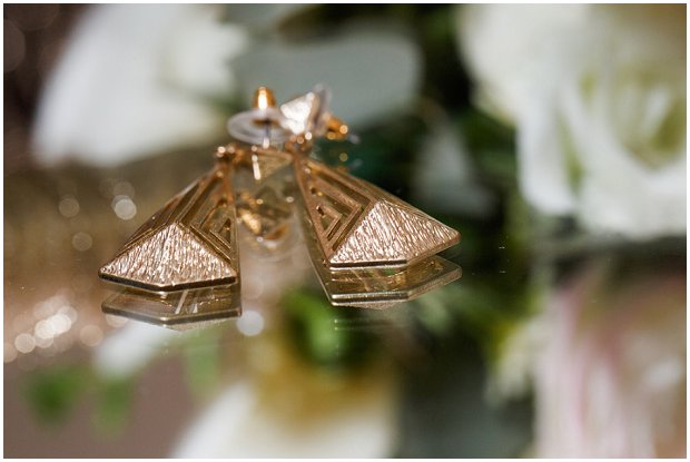 gold art deco bridal earrings