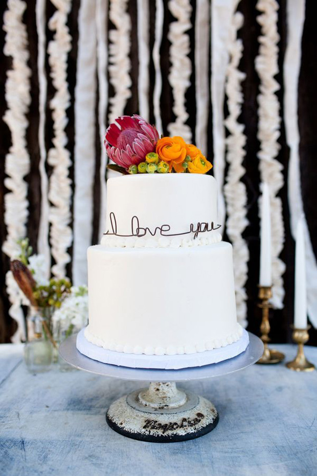 flowers and words cake topper
