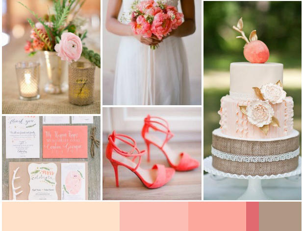 Burlap, Blush & Coral: Wedding Inspiration | Colour Ideas