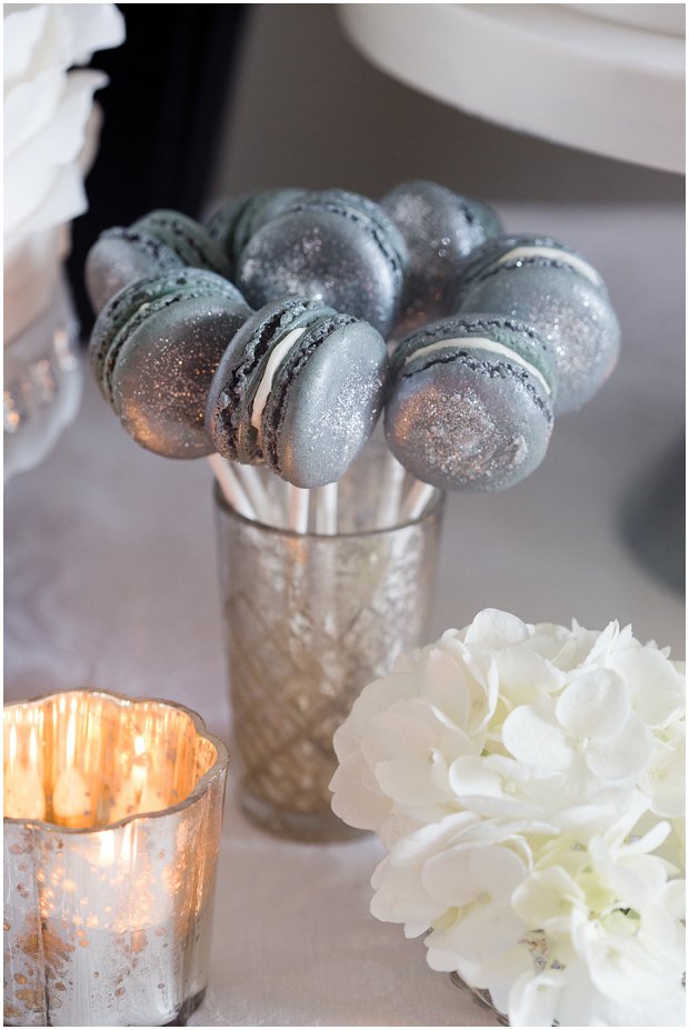 silver macaron pops