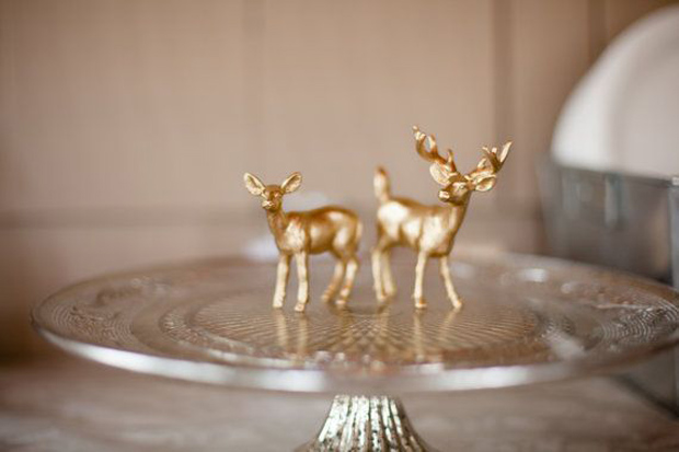 gold deer cake toppers