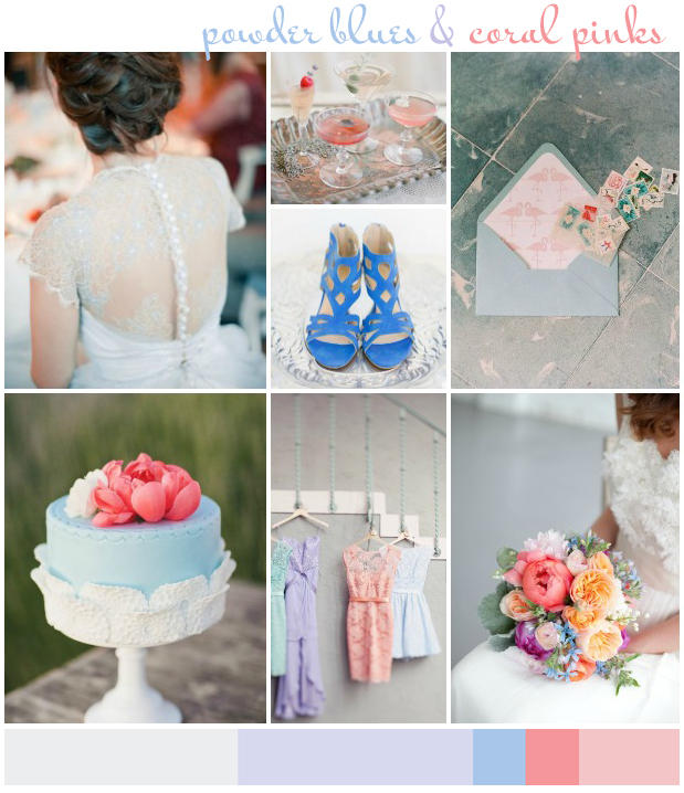Powder Blues & Coral Pinks | Wedding Inspiration: Colour Ideas