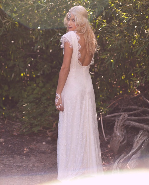 vintage boho lace wedding gown