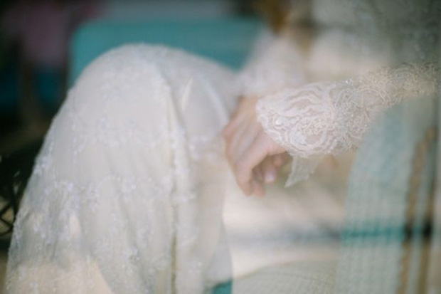 beautiful lace and sparkle wedding dress