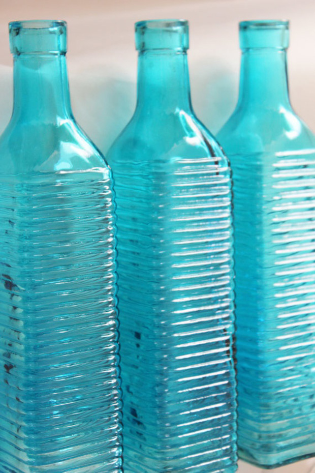 Scuba Blue Wedding Bottles